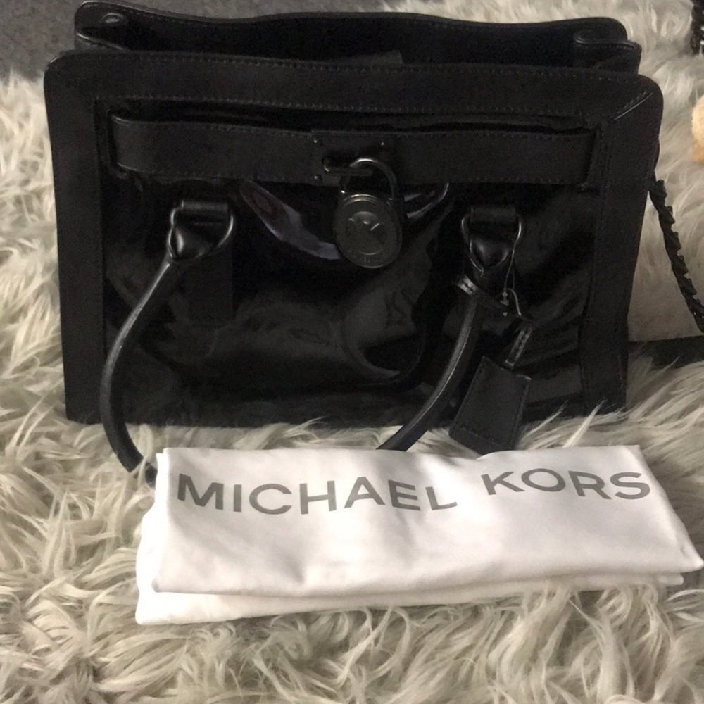 Michael Kors Hamilton Black Patent leather bag